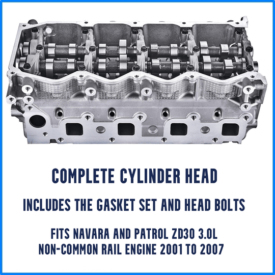 Navara Patrol ZD30 Non Common Rail Complete Cylinder Head - New Cylinder Heads